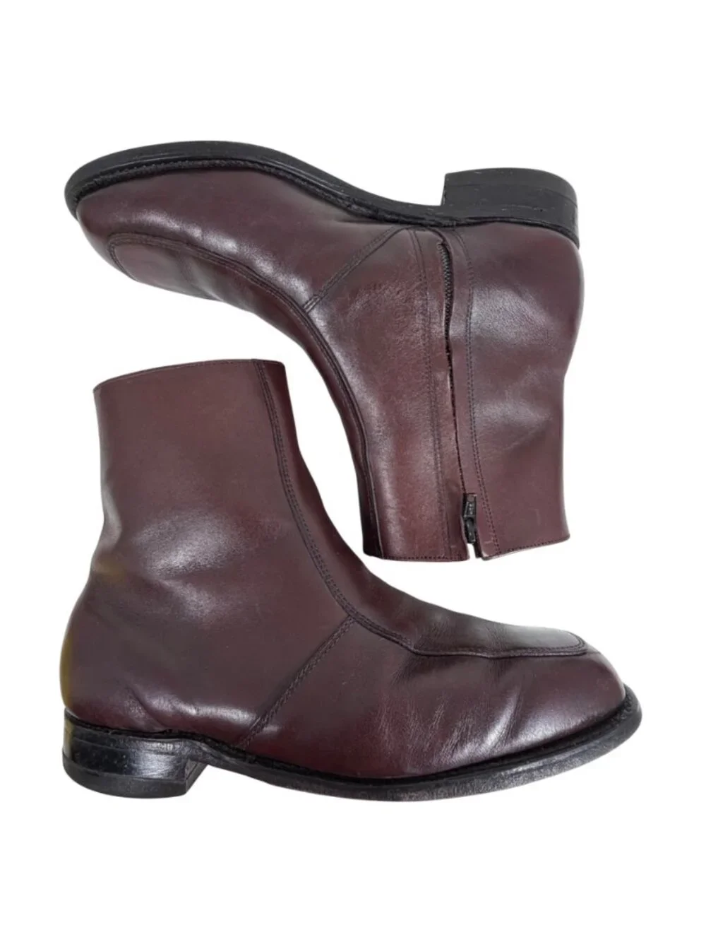 EXECUTIVE IMPERIALS Vintage Burgundy Leather Side Zip Dress Boots Mens SZ 7 4E